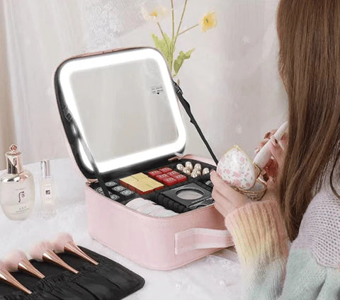 LED Make Up Bag - Waterproof Portable Cosmetic Organizer